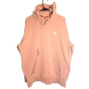 Adidas XL Womens Hoodie Sweatshirt Pink Pocket Sporty Athleisure Athletic Lounge